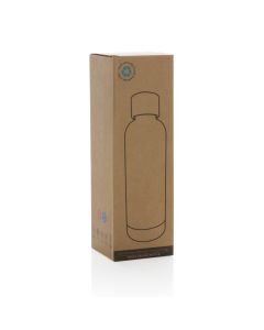 Wood RCS certified recycled stainless steel vacuum bottle
